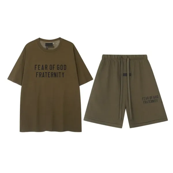Fear of God Fraternity Olive Green Casual Set - 1