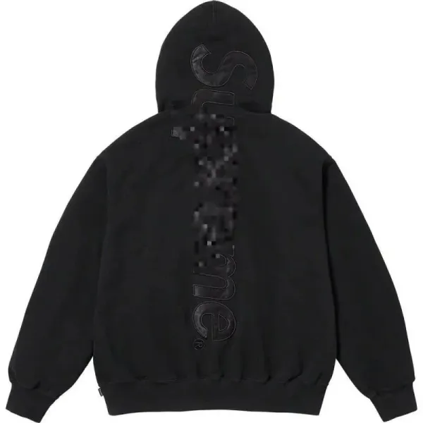 Supreme Pixelated Logo Black Hoodie - 1