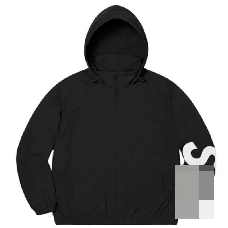 Supreme Oversized Logo Hooded Windbreaker Black - 1