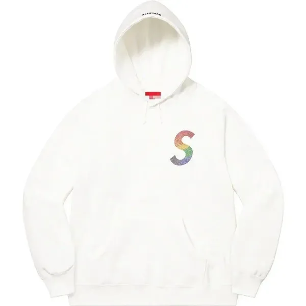 Supreme Rainbow S Logo Hoodie White - 1