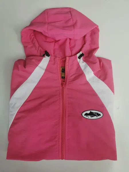 Design Windbreaker Jacket Pink and White - 14