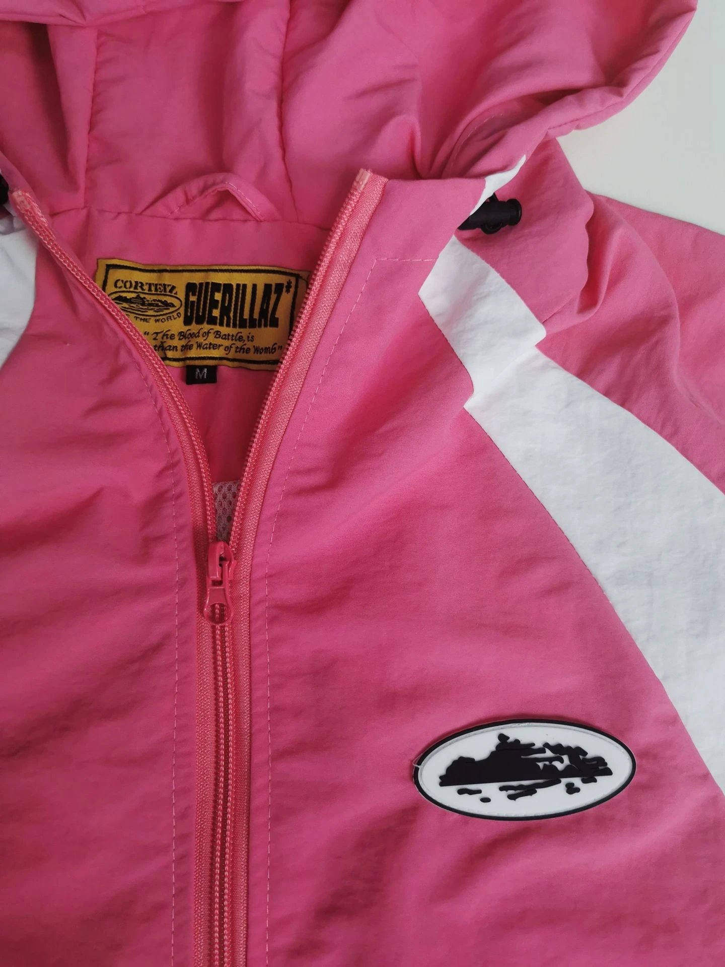 Design Windbreaker Jacket Pink and White - 17