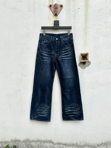 Acne Studios Wide-Leg Distressed Jeans Black Wash - 5