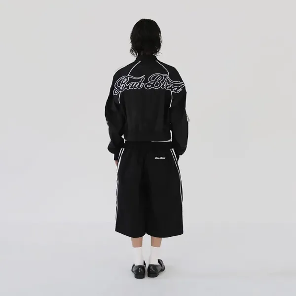 Reebok Track Pants Black with White Stripes Pants - 7