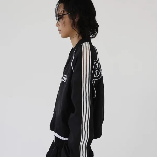 Reebok Track Pants Black with White Stripes Pants - 8