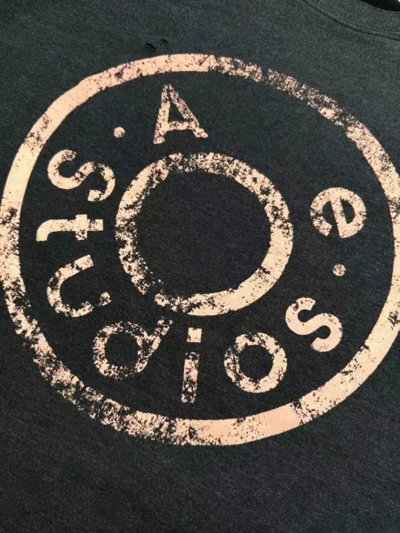 A.e Studios Distressed Graphic Sweatshirt Navy - 17