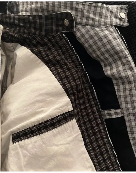 Burberry Check-Trimmed Cotton Twill Jacket Black - 16