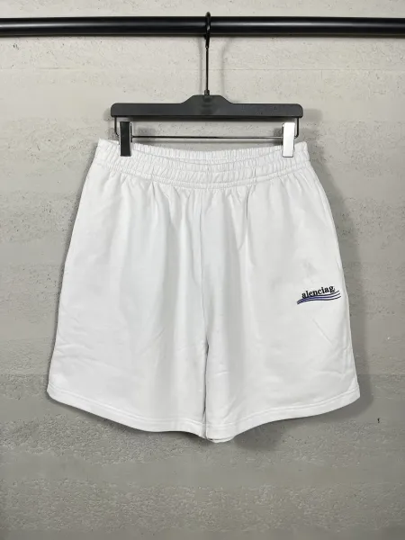 Balenciaga Logo-Embroidered Black Sweat Shorts - 6