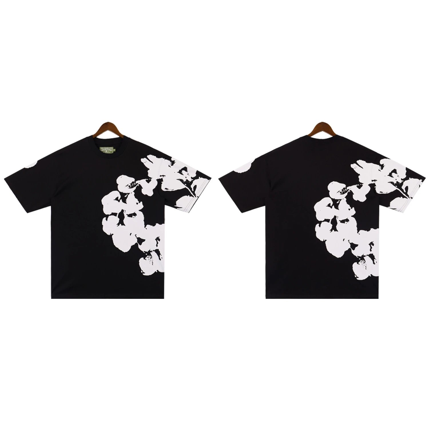 Design Floral Print Oversized T-Shirt Black - 1
