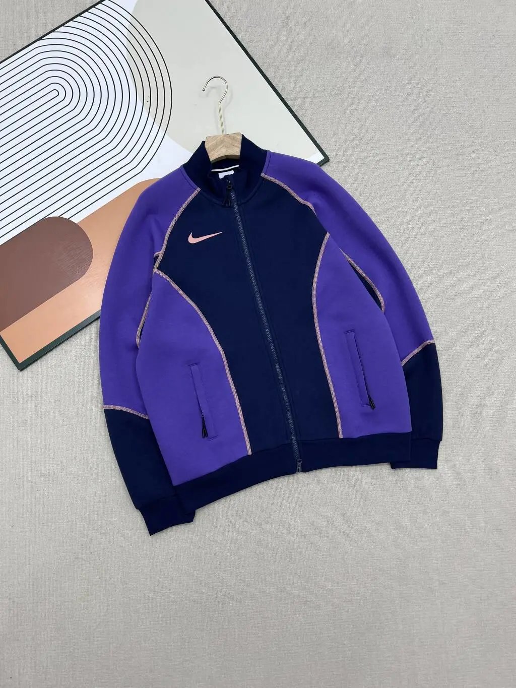 Nike Sportswear Heritage Track Jacket Purple and Navy Outerwear