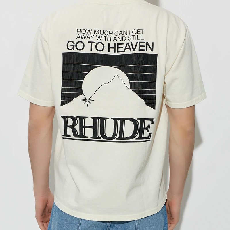 Moonlight Mountain Print Cotton T-Shirt