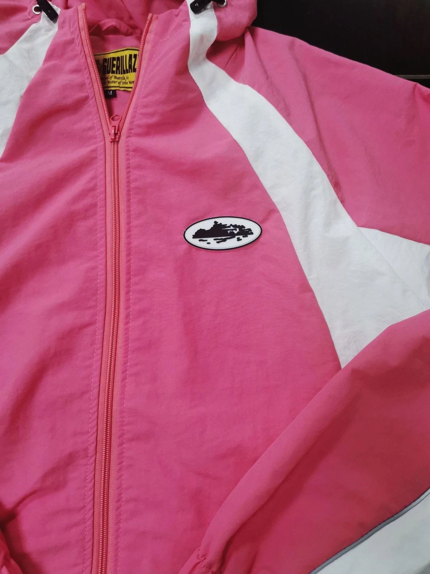 Design Windbreaker Jacket Pink and White - 18