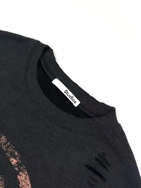 A.e Studios Distressed Graphic Sweatshirt Navy - 19