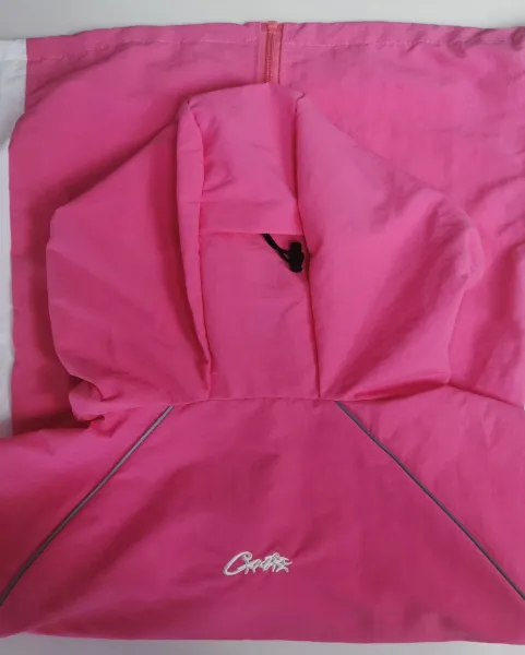 Design Windbreaker Jacket Pink and White - 16