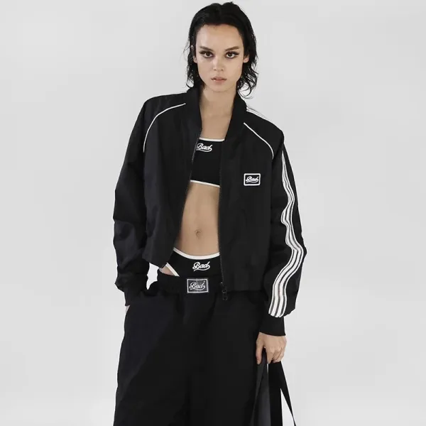 Reebok Track Pants Black with White Stripes Pants - 5