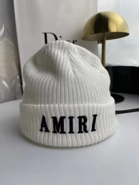 Amiri Embroidered Logo Beanie White - 1
