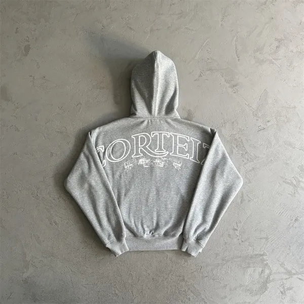Off-White™ Oval Logo Zip-Up Hoodie and Sweatpants Set Gray - 14