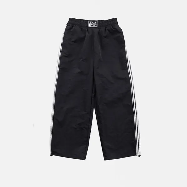 Reebok Track Pants Black with White Stripes Pants - 1