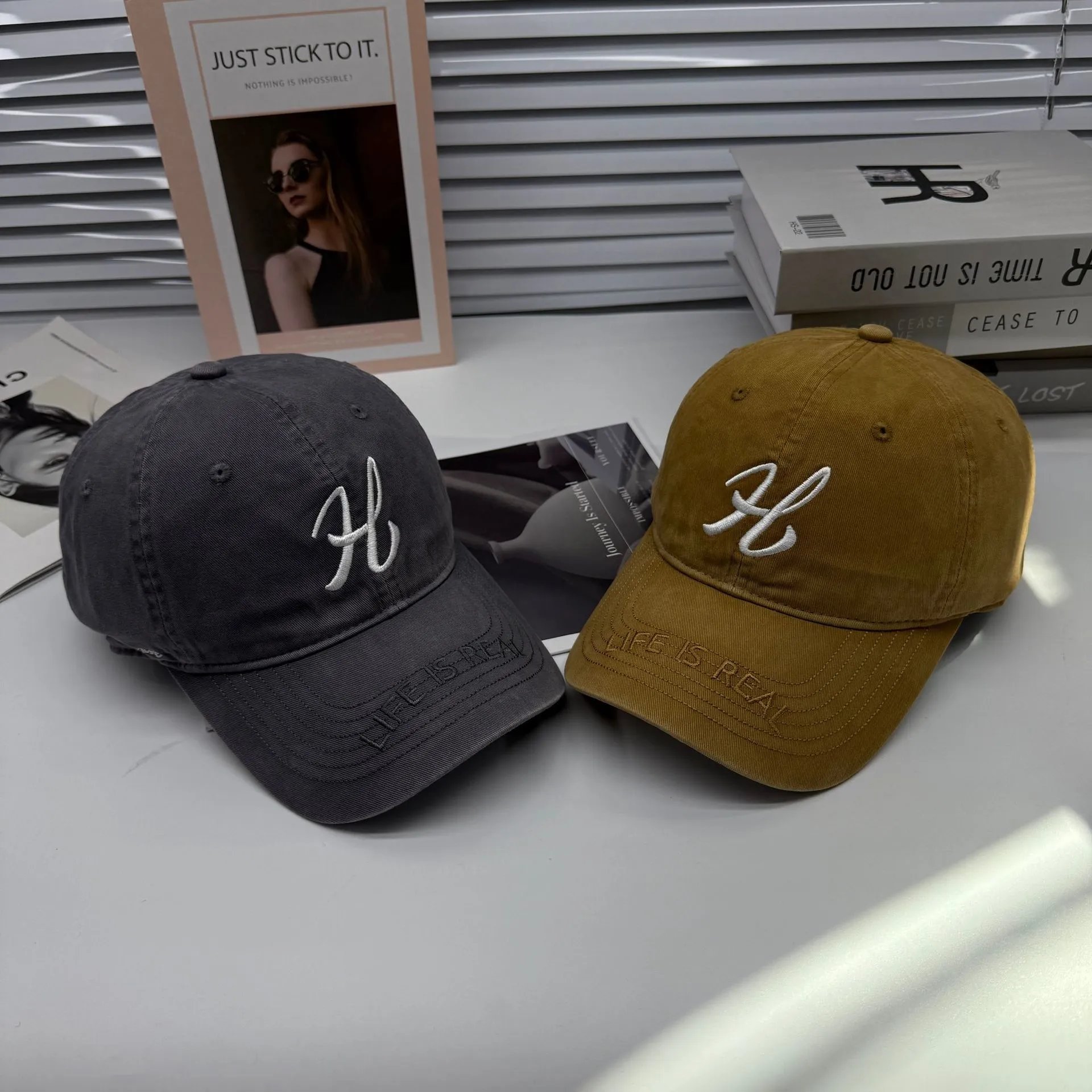 Korean Style Letter Embroidered Baseball Cap