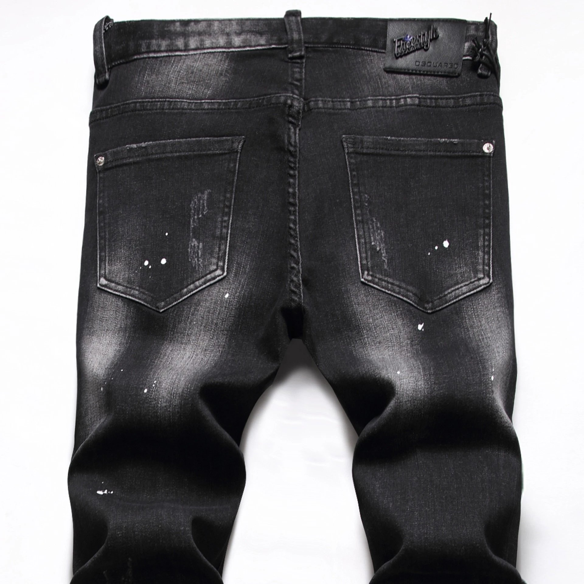 Dsquared2 Paint Splatter Distressed Black Jeans - 8