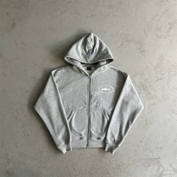 Off-White™ Oval Logo Zip-Up Hoodie and Sweatpants Set Gray - 15