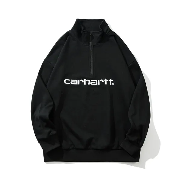 Carhartt WIP Script Logo Half-Zip Hoodie Black - 1