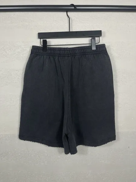 Balenciaga Logo-Embroidered Black Sweat Shorts - 21