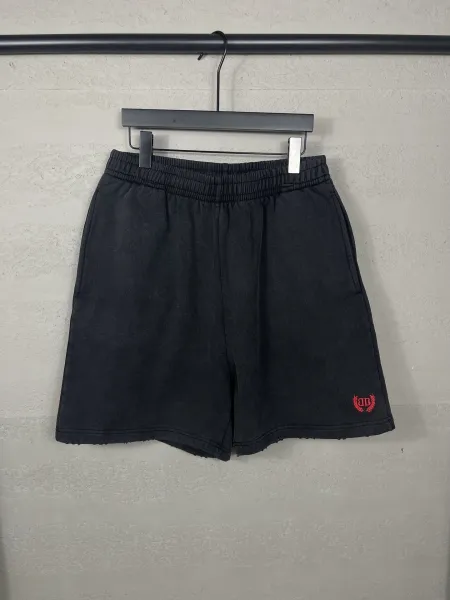 Balenciaga Logo-Embroidered Black Sweat Shorts - 20