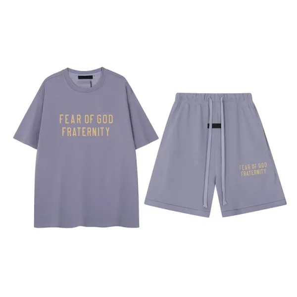 Fear of God Fraternity Purple Gray Casual Set - 1