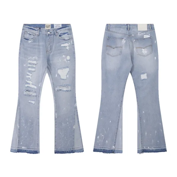 Gallery Dept. Distressed Flare Paint-Splatter Patchwork Denim Jeans - 23
