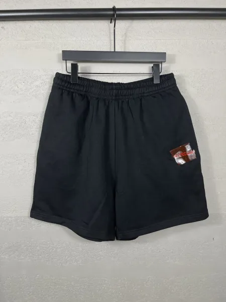 Balenciaga Logo-Embroidered Black Sweat Shorts - 40