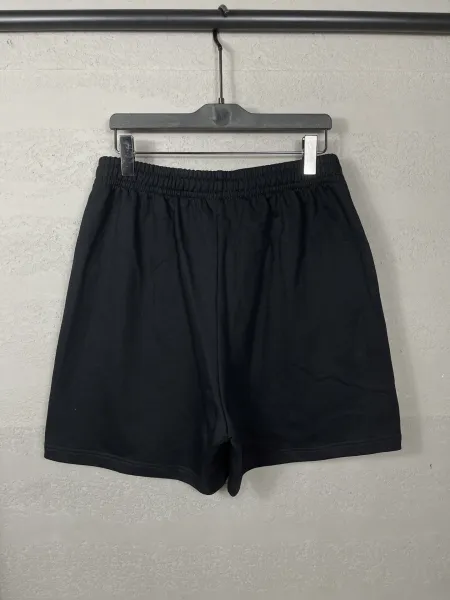 Balenciaga Logo-Embroidered Black Sweat Shorts - 11