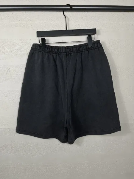 Balenciaga Logo-Embroidered Black Sweat Shorts - 27