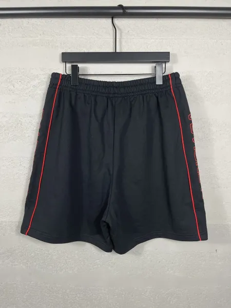 Balenciaga Logo-Embroidered Black Sweat Shorts - 43