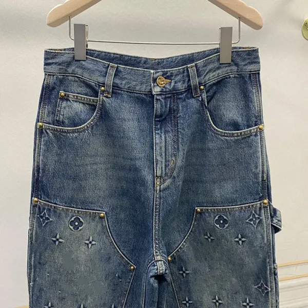 Louis Vuitton Monogram-Embellished Patchwork Denim Jeans - 5