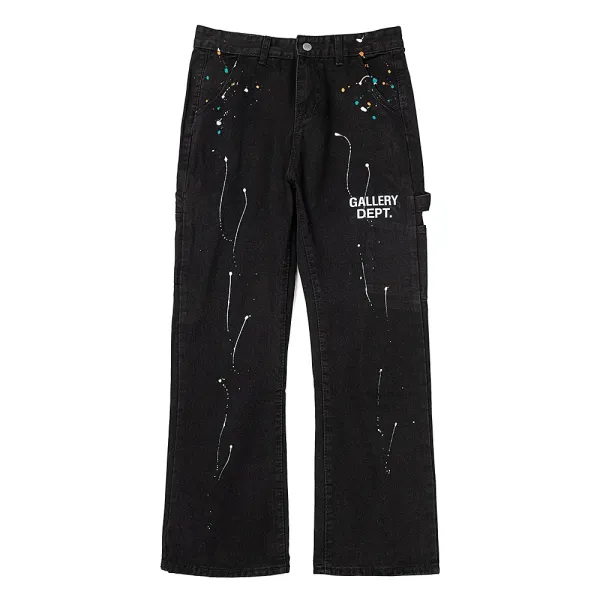 Gallery Dept. Paint Splatter Workwear Jeans Black - 1