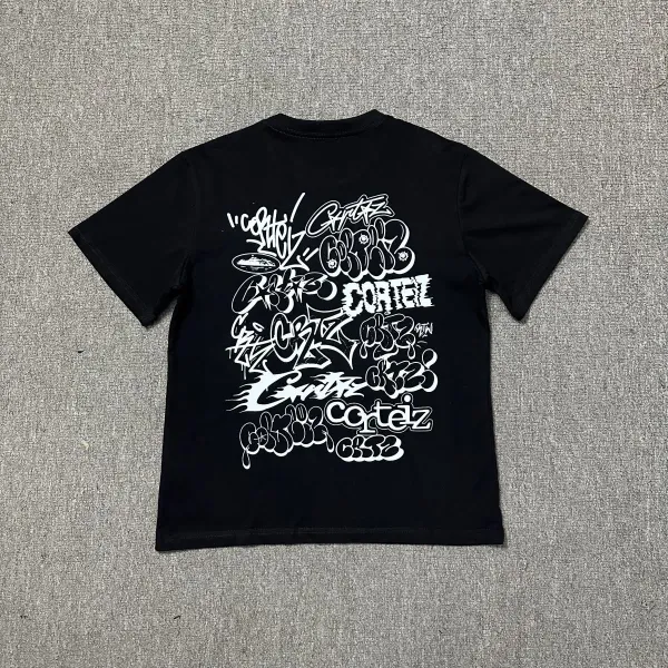 Corteiz Graffiti Print Black T-Shirt - 1
