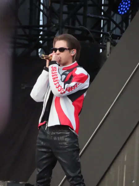 Kusikohc Flame Motif Leather Jacket Red Black White - 7
