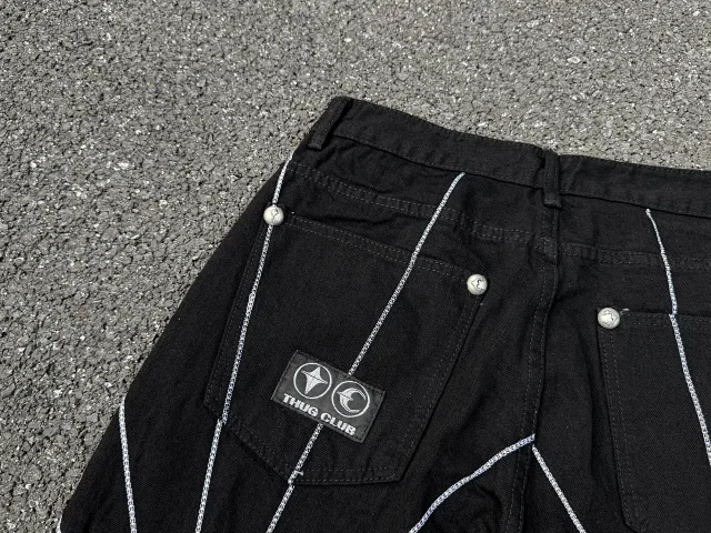 Thug Club Jeans Wide-Leg Starburst-Embroidered product detail image 2