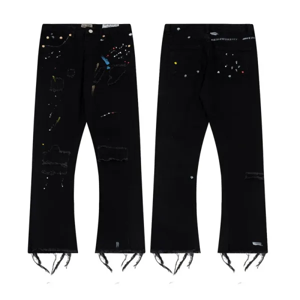Gallery Dept. Distressed Flare Paint-Splatter Patchwork Denim Jeans - 11