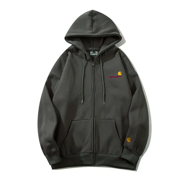 Carhartt WIP Zip-Up Hoodie Charcoal Gray Hoodie - 1