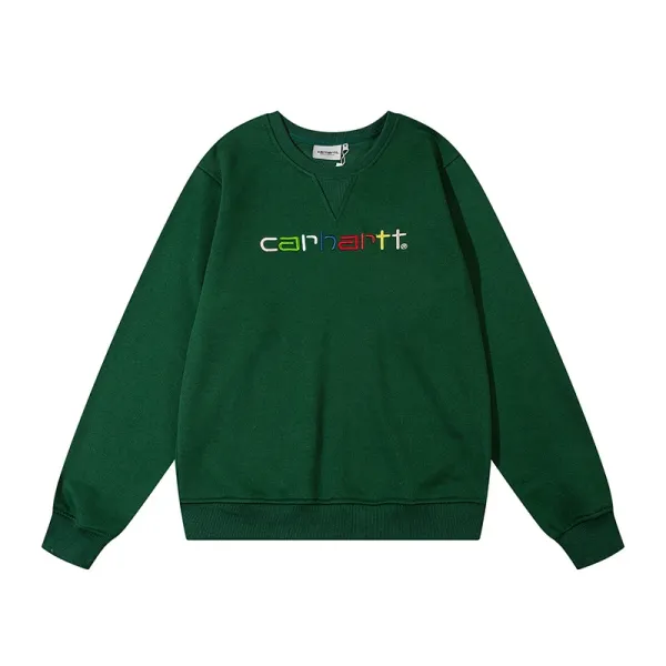 Carhartt WIP Colorful Logo Crewneck Sweatshirt Forest Green - 1