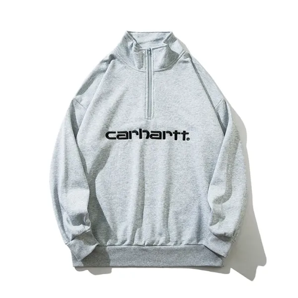 Carhartt WIP Half-Zip Sweatshirt Gray Hoodie - 1
