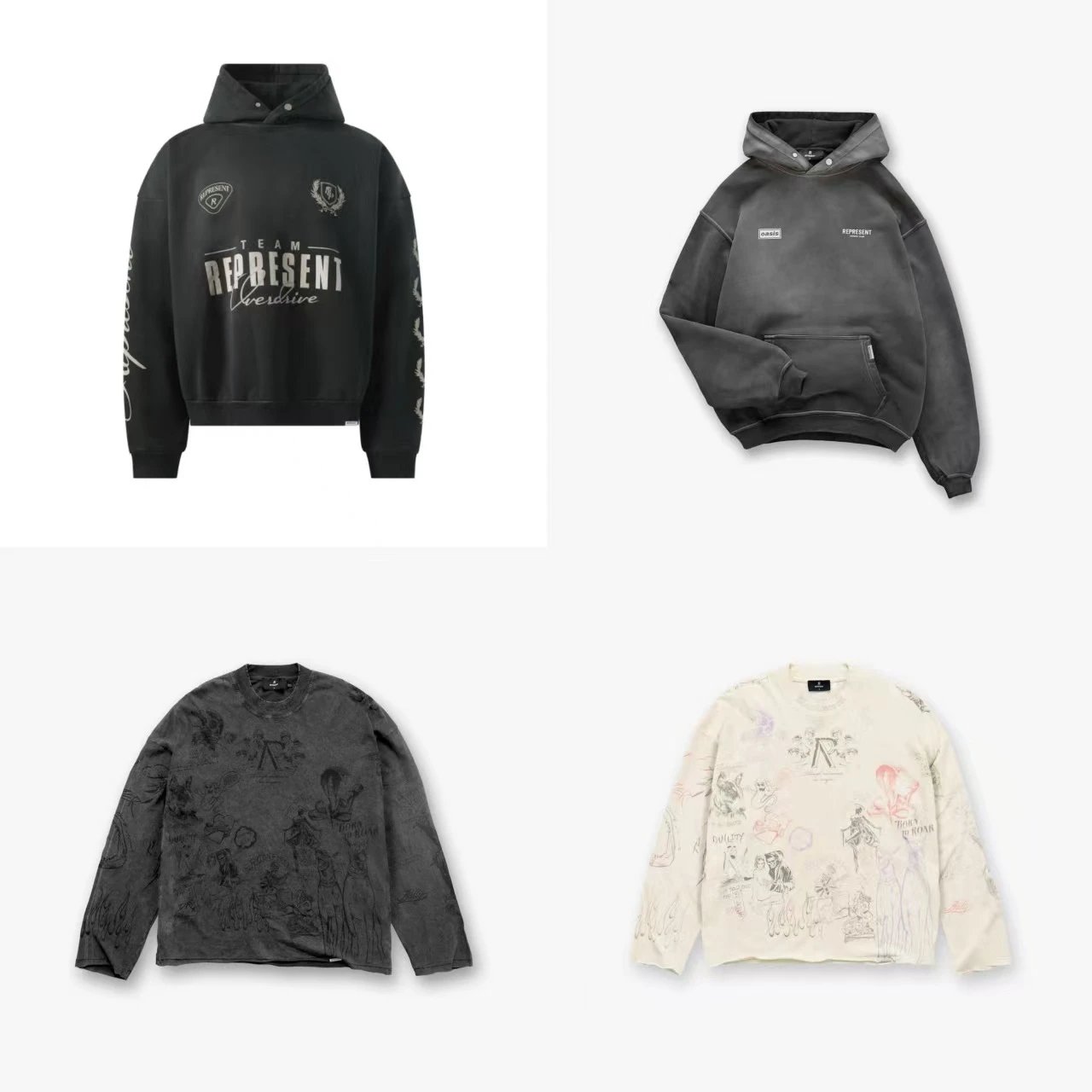 Foam Letter Distressed Hoodie