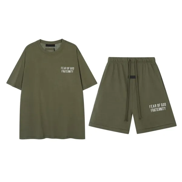 Fear of God Fraternity Olive Green Casual Set - 1