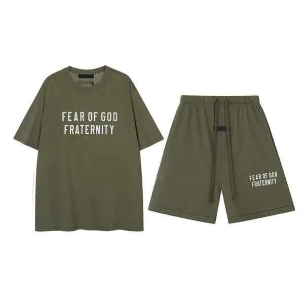 Fear of God Fraternity Olive Green Casual Set - 1