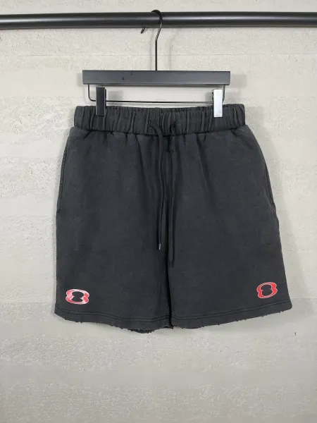 Balenciaga Logo-Embroidered Black Sweat Shorts - 16