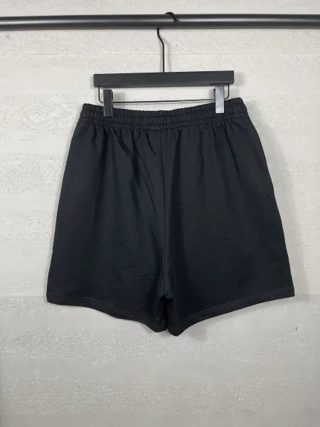 Balenciaga Logo-Embroidered Black Sweat Shorts - 39
