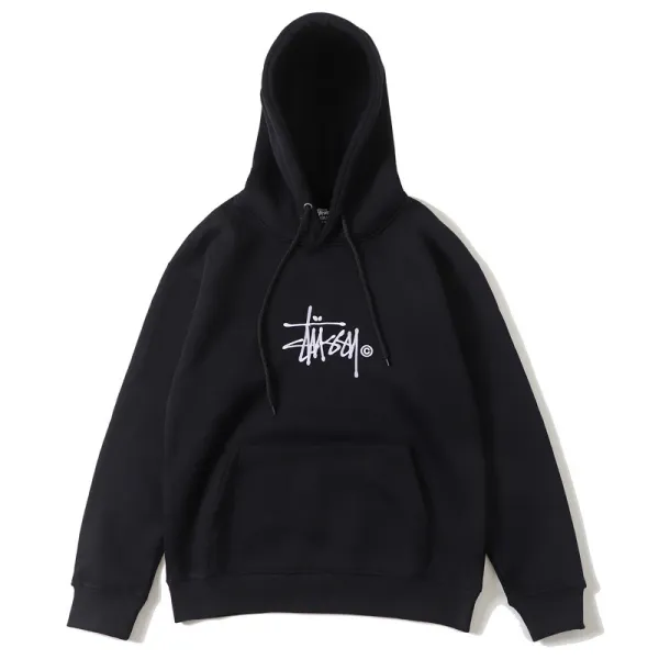 Stüssy Classic Logo Hoodie Black - 1