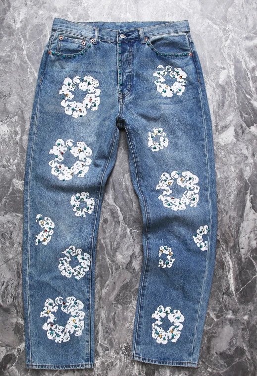 浅蓝色牛仔裤（宝石花环）